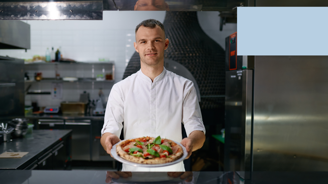 the man with pizza